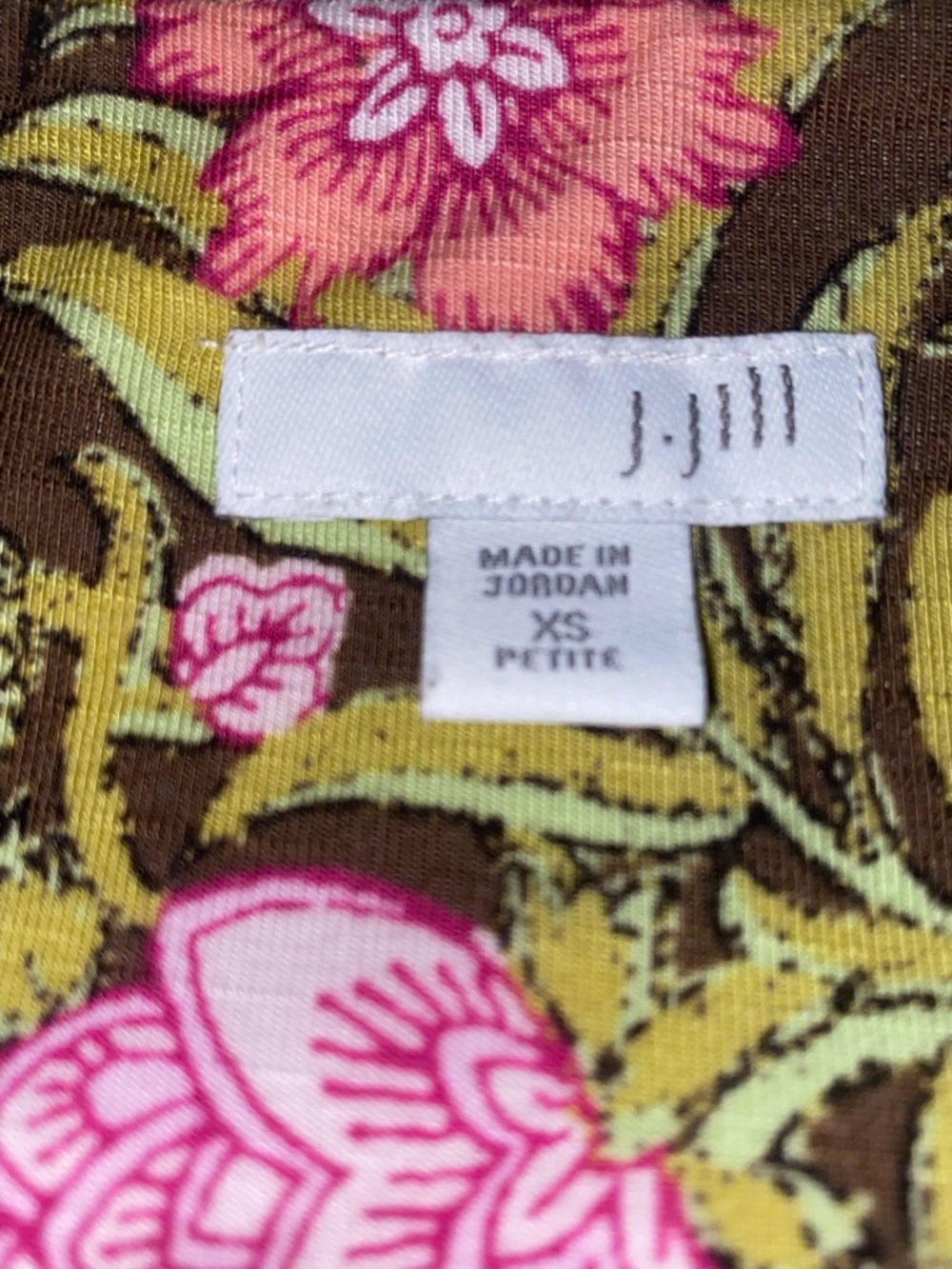 J. Jill Brown Floral Top with Pink and Yellow Accents - Picture 4 of 7